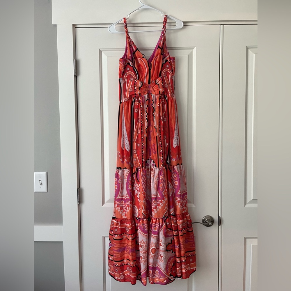 Kobi Halperin Aileen dress 2 hot pink orange retail $498